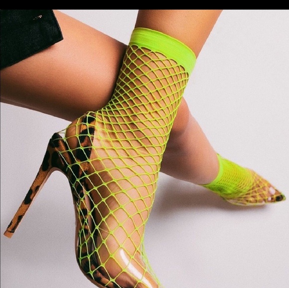 fishnet slingback heels
